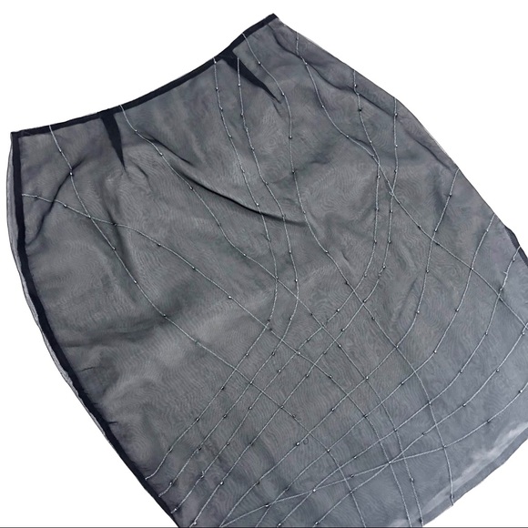 Jacqueline Ferrar silk chiffon embroidery skirt 6 - Picture 2 of 5